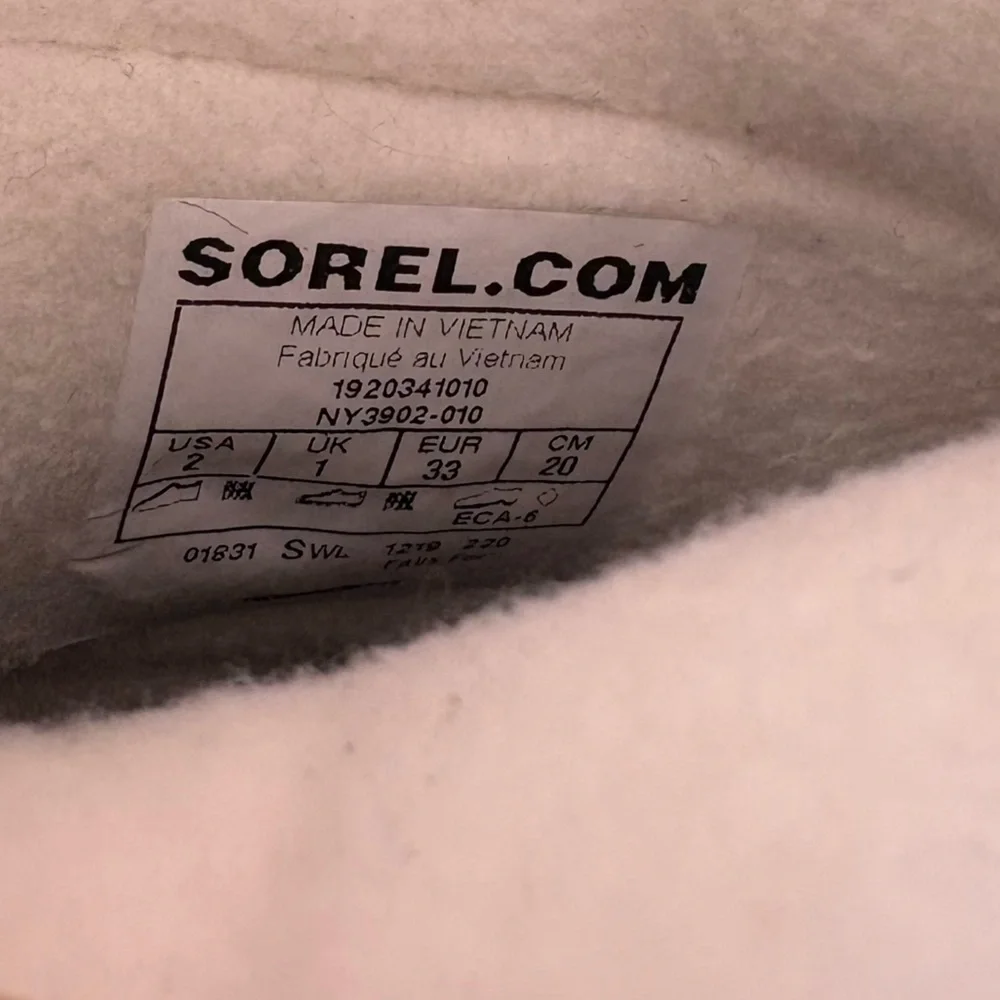 Sorel || Unisex Whitney II Waterproof Snow Rain Boots Furry Lined Black‎ 2 NWT